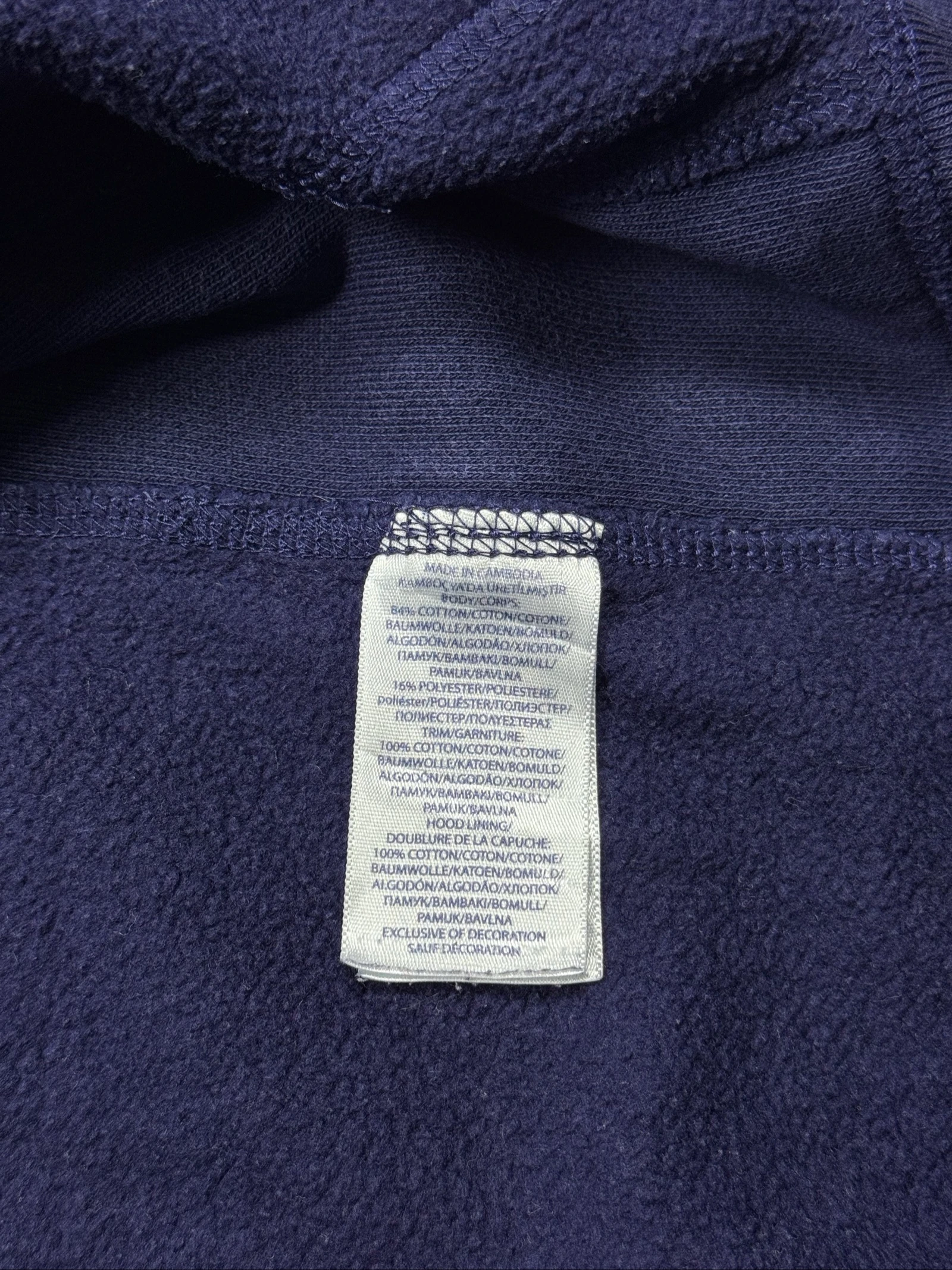 Ralph Lauren Full Zip Hoodie Navy Blue Yellow Pony Vintage Size M/L – photo 14